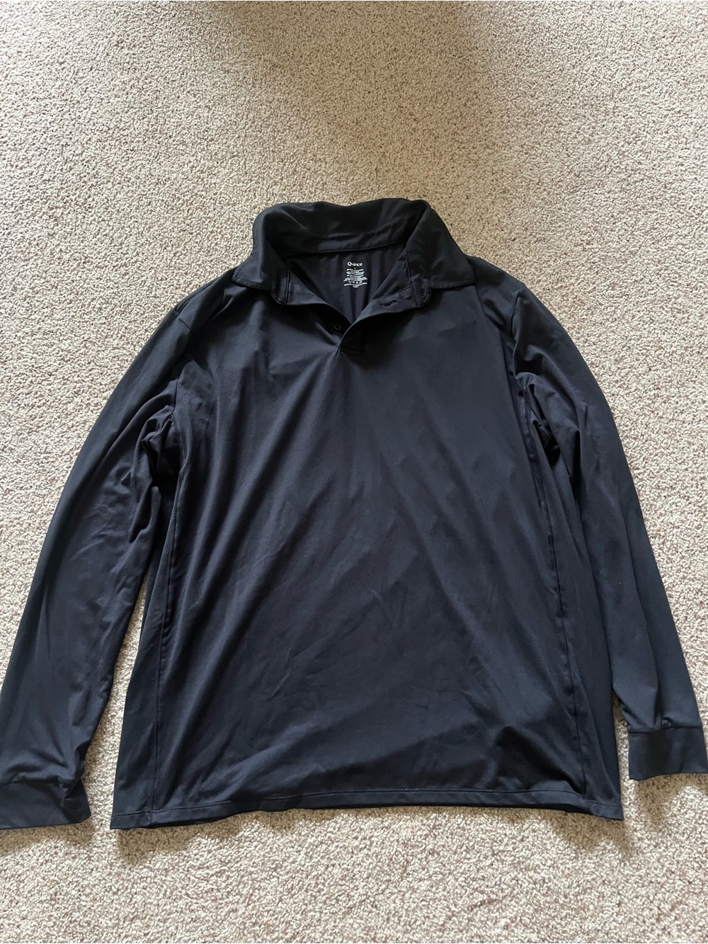 Men's Quince black long sleeve polo
